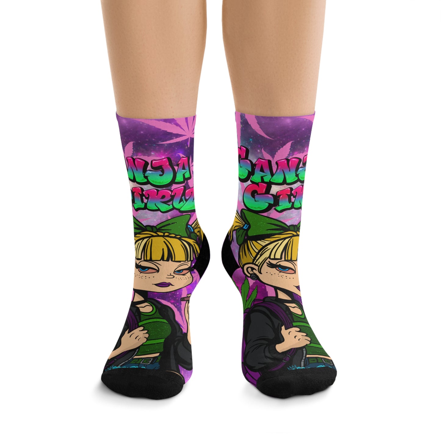 Vibrant Graphic Socks for Trendsetters - Eco-Friendly Recycled Poly