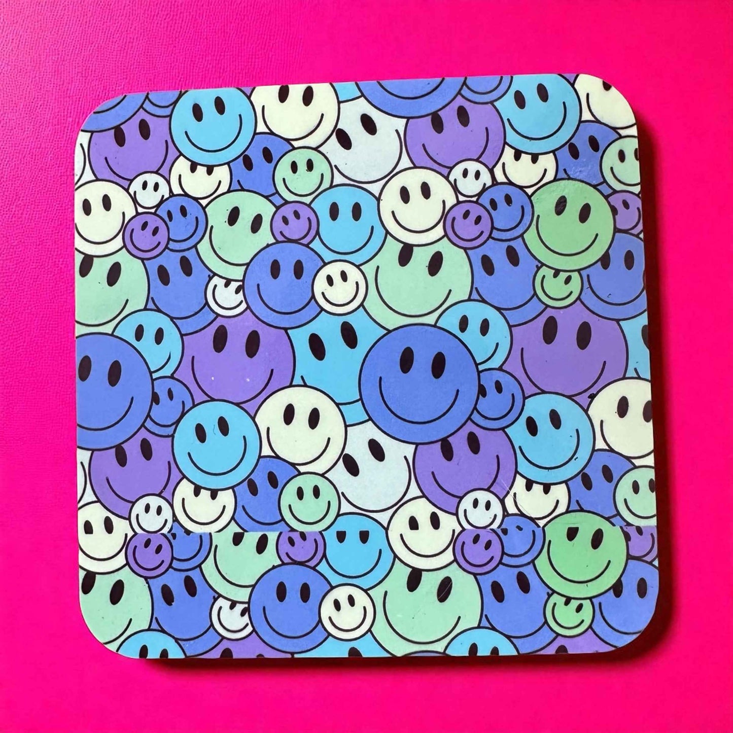 Pastel Smiley Mug & Coaster Set | Cute Gift Bundle | Colourful Pop Art by ASKMOLS