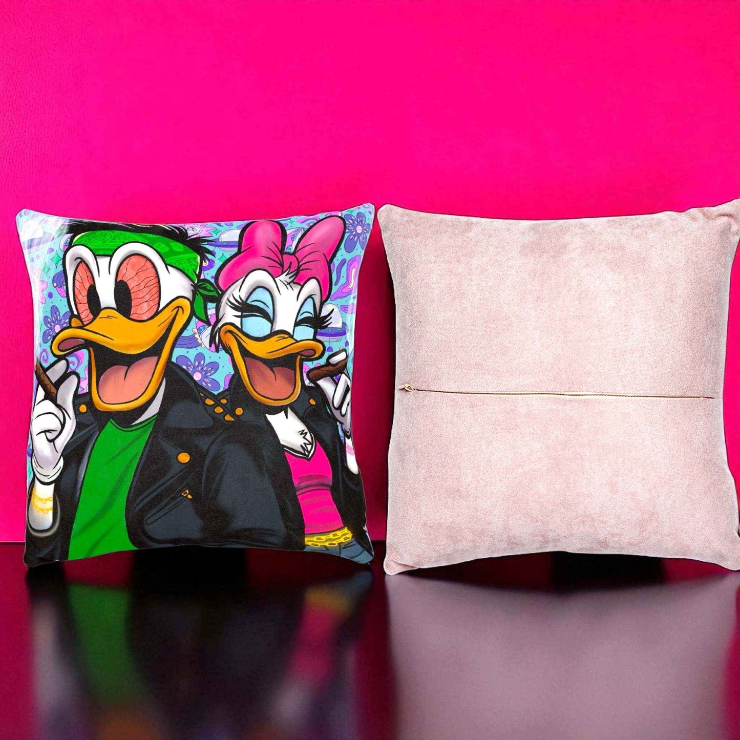 Square Pillow - Pink Back