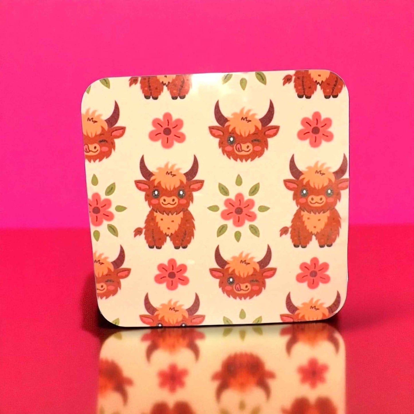Highland Cow Mug & Coaster Gift Set | ASKMOLS Cute Cow Print Drinkware