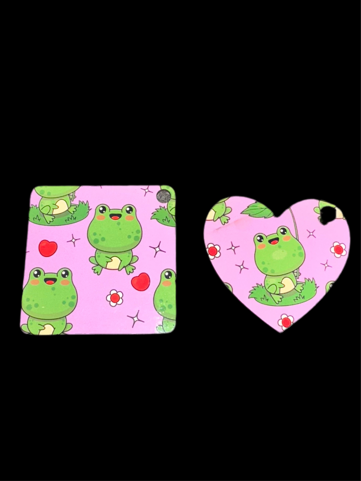 Froggy wooden keyring