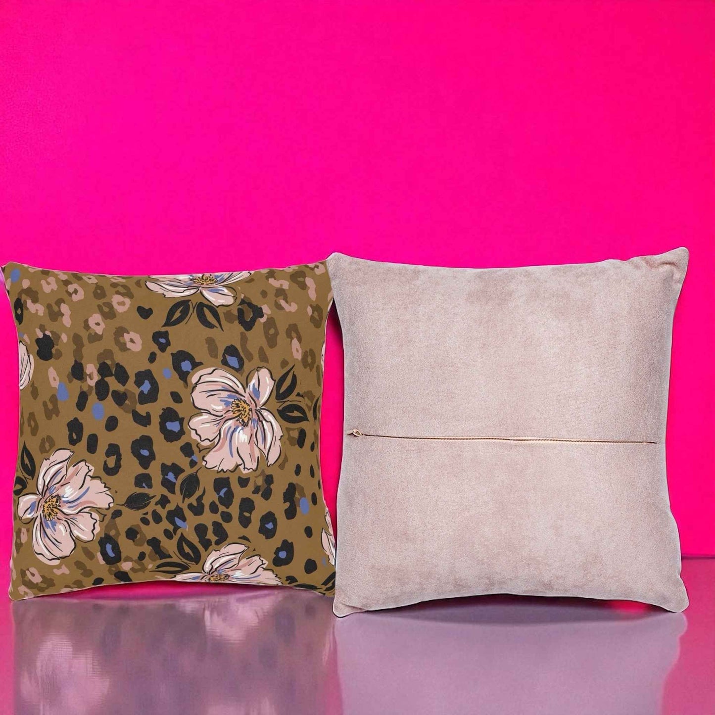 Floral Leopard Organic Cushion