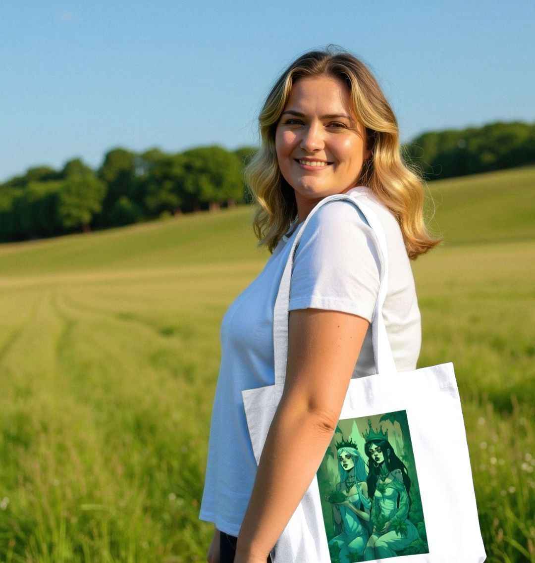 Cannabis Queens Organic Cotton Tote Bag | ASKMOLS Eco-Friendly Art Tote