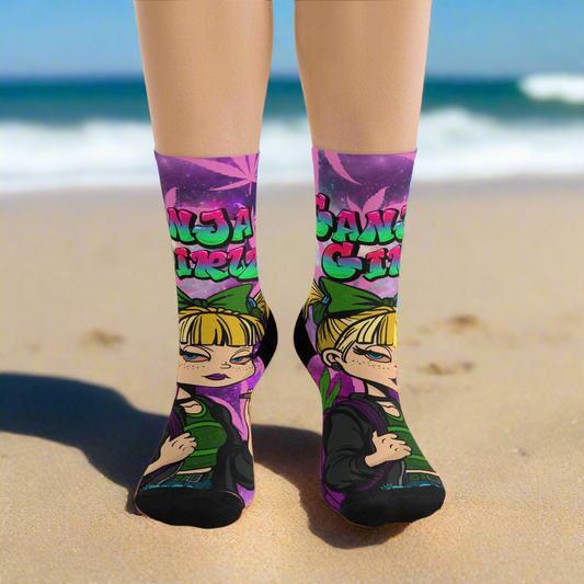 Vibrant Graphic Socks for Trendsetters - Eco-Friendly Recycled Poly