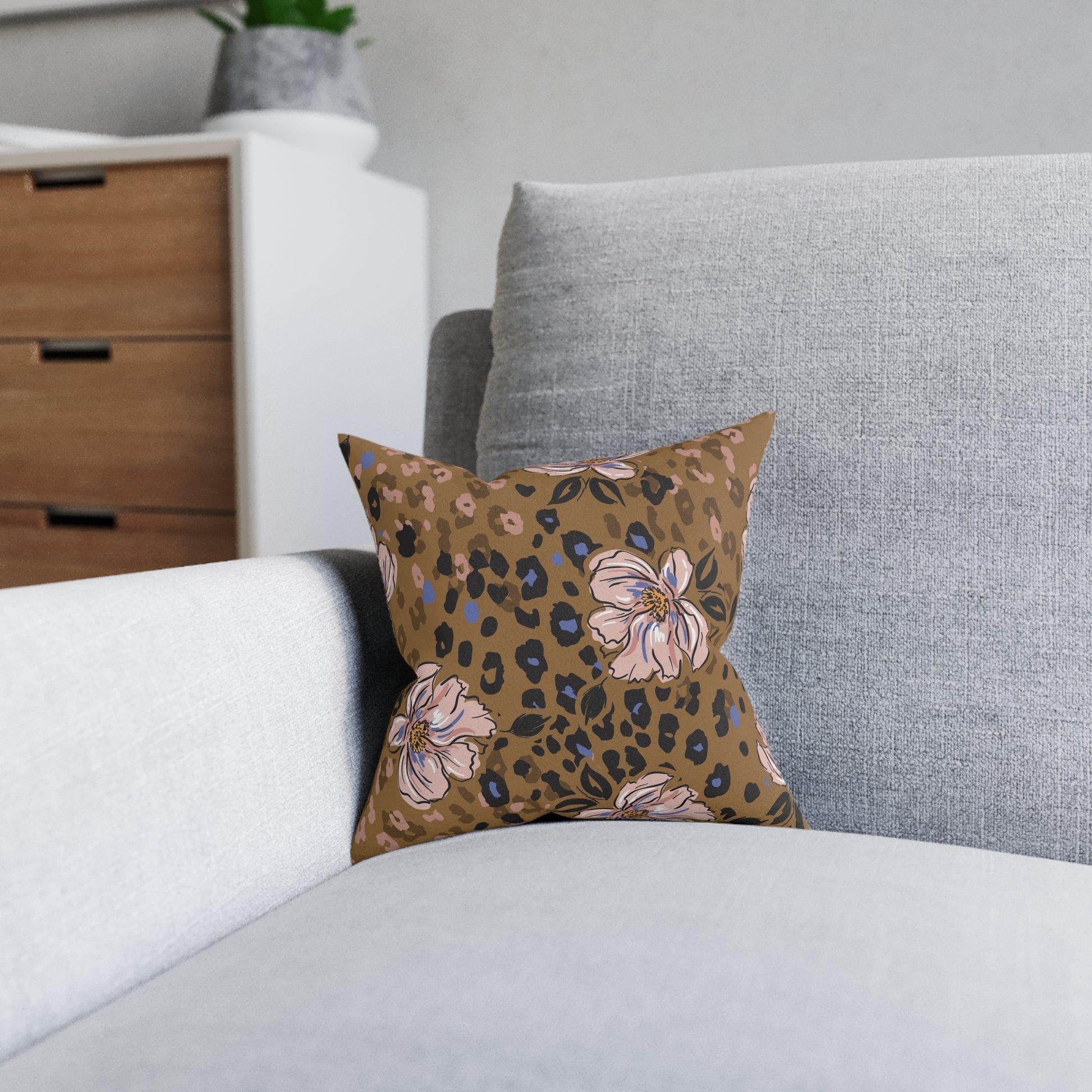 Floral Square Pillow - Pink BackAdd a custom touch to any home thanks to the personalized pillow covers of these square pillows. Made with soft, cruelty-free faux suede for a luxuriously soft feeliHome DecorPrintifyASKMOLSFloral Square Pillow - Pink Back