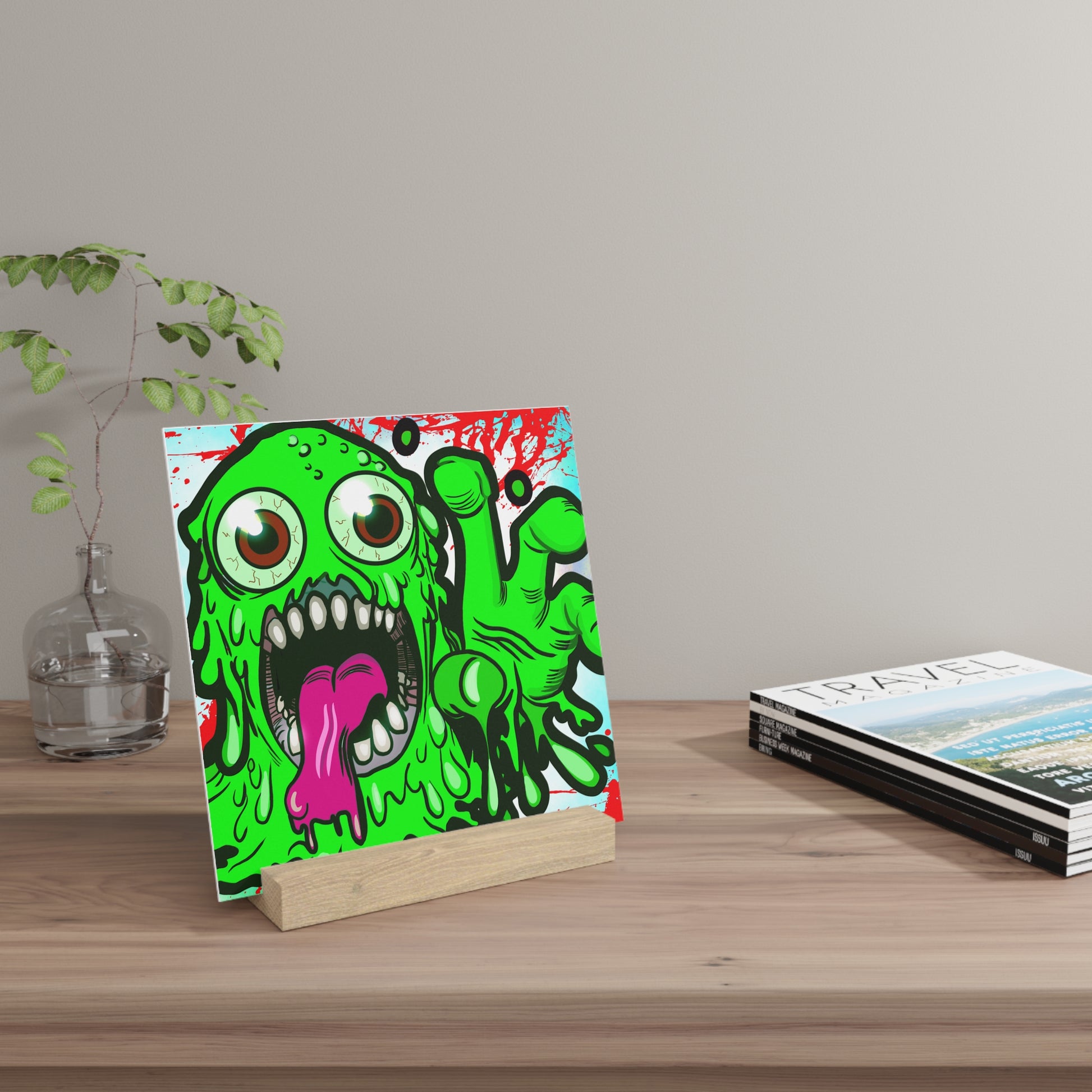 Slime Gallery Board with StandThis gallery stand and board combo is the perfect decorating &amp; exhibition means. Each print comes with a hand-crafted, wooden display stand that is made in the UHome DecorPrintifyASKMOLSSlime Gallery Board