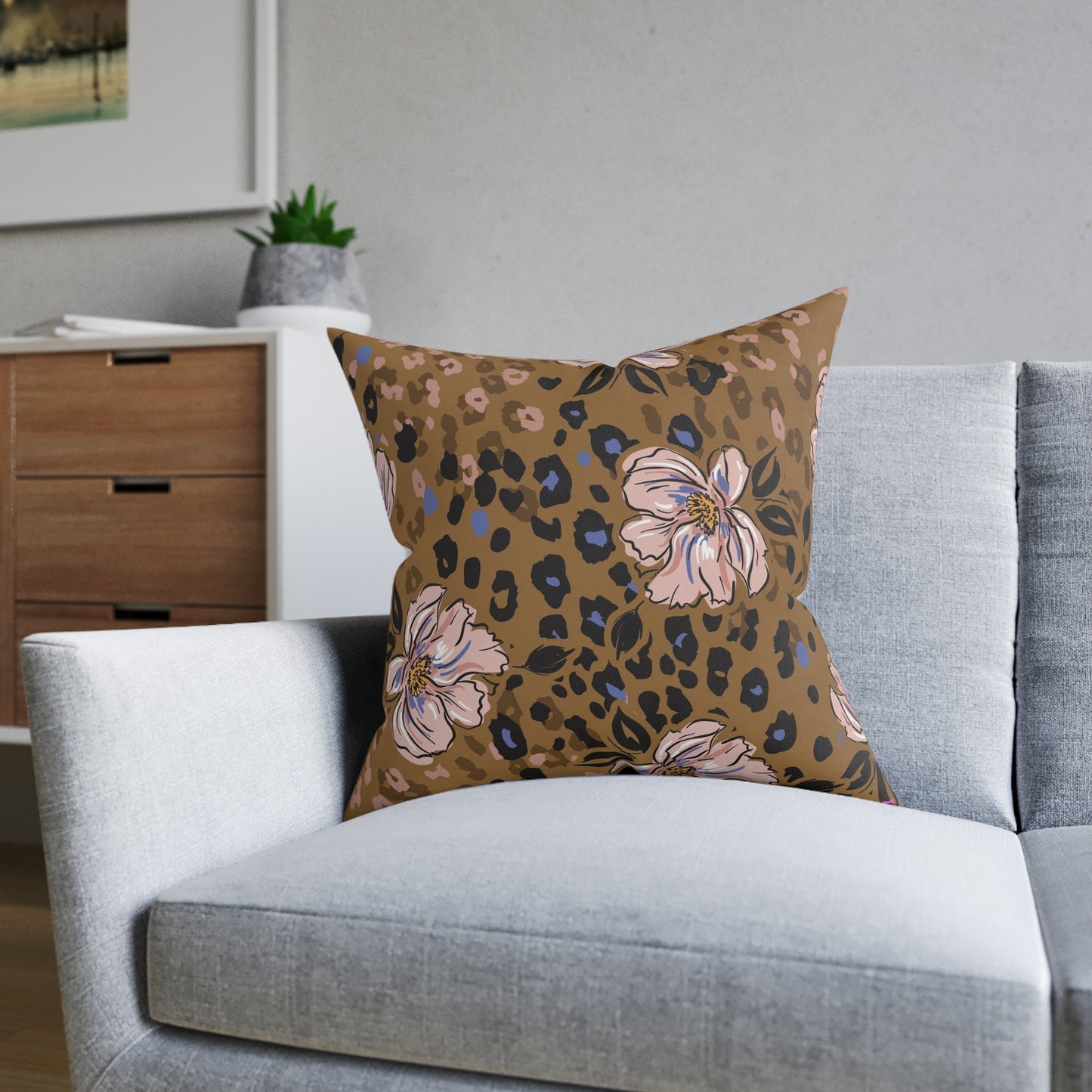 Floral Square Pillow - Pink BackAdd a custom touch to any home thanks to the personalized pillow covers of these square pillows. Made with soft, cruelty-free faux suede for a luxuriously soft feeliHome DecorPrintifyASKMOLSFloral Square Pillow - Pink Back