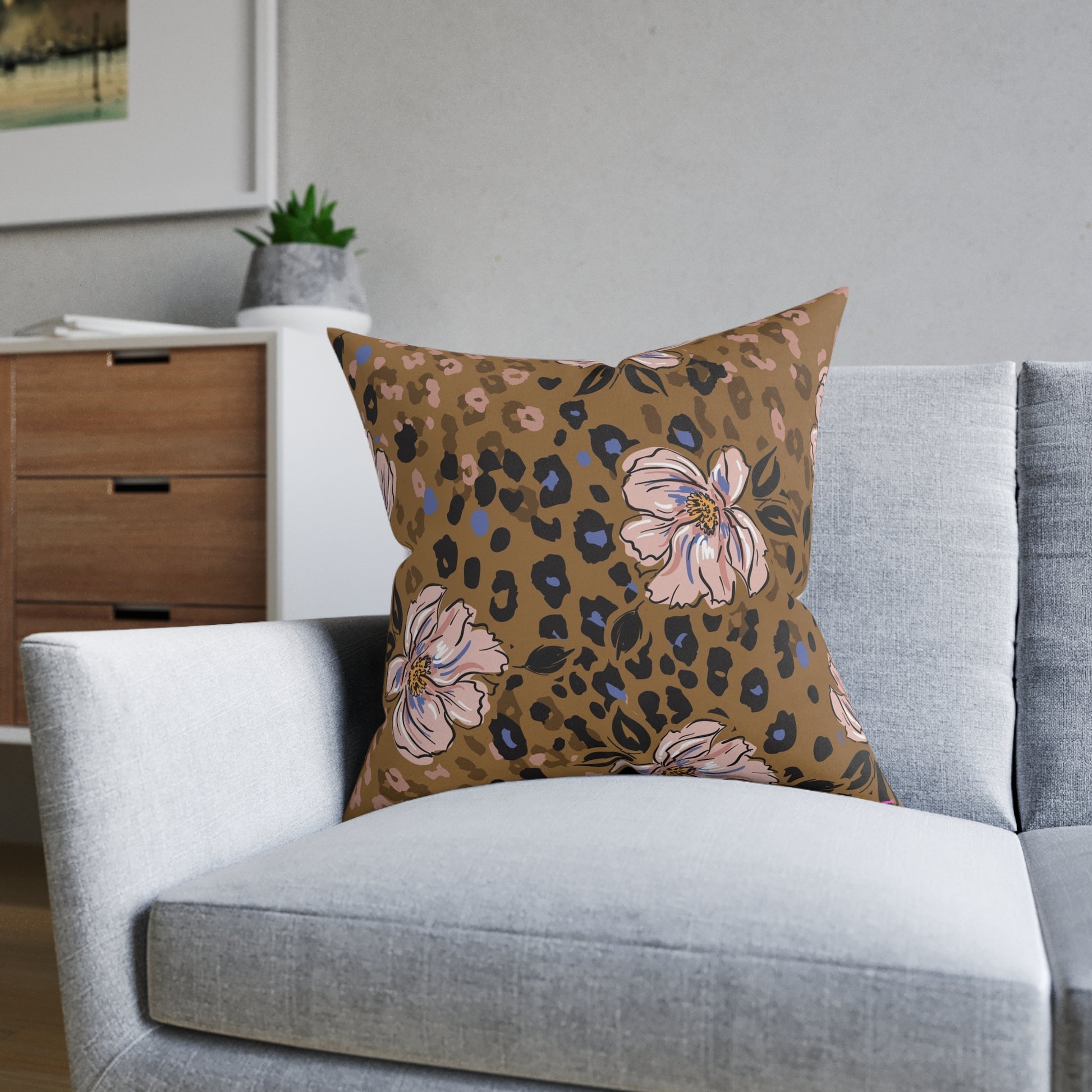 Floral Square Pillow - Pink BackAdd a custom touch to any home thanks to the personalized pillow covers of these square pillows. Made with soft, cruelty-free faux suede for a luxuriously soft feeliHome DecorPrintifyASKMOLSFloral Square Pillow - Pink Back