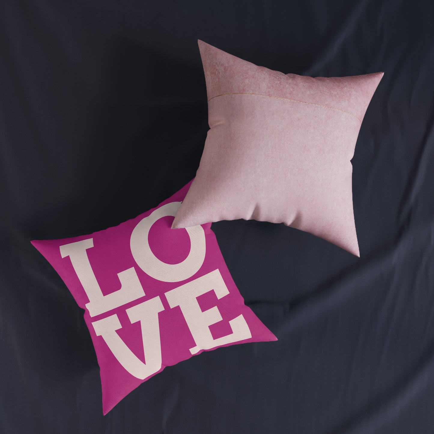 Love Square Pillow - Pink Back