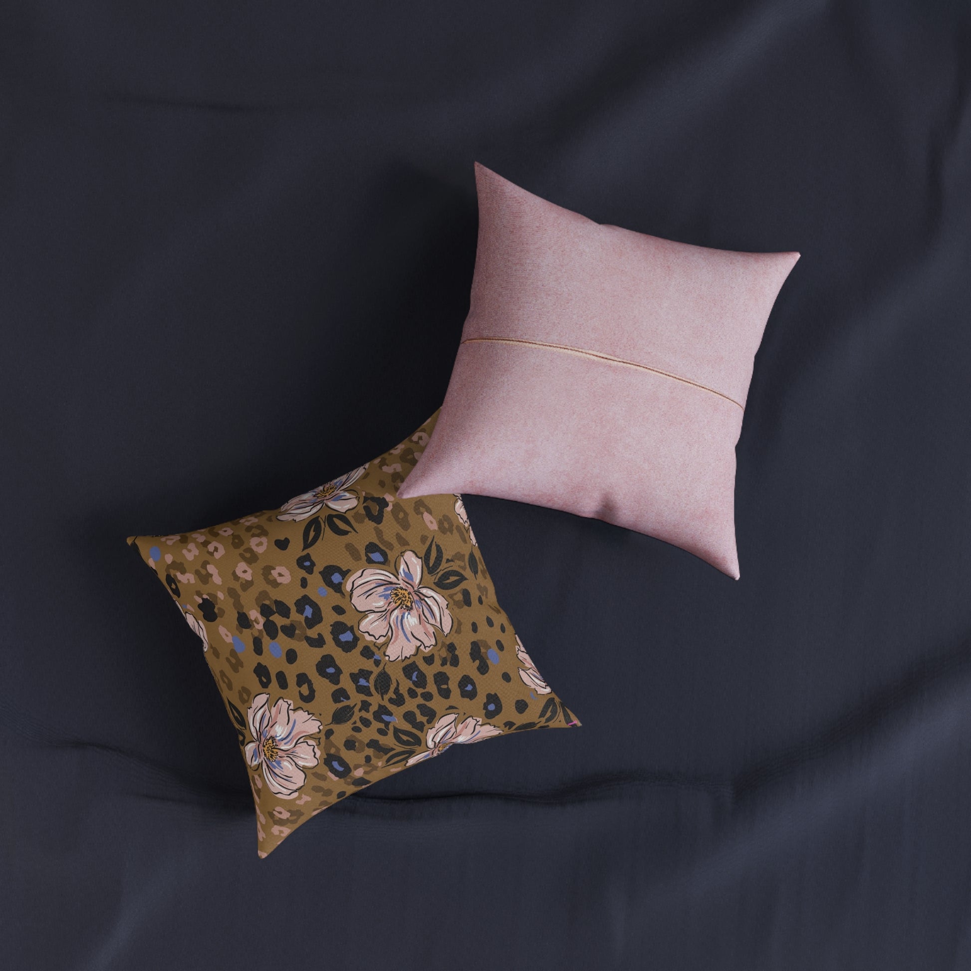 Floral Square Pillow - Pink BackAdd a custom touch to any home thanks to the personalized pillow covers of these square pillows. Made with soft, cruelty-free faux suede for a luxuriously soft feeliHome DecorPrintifyASKMOLSFloral Square Pillow - Pink Back