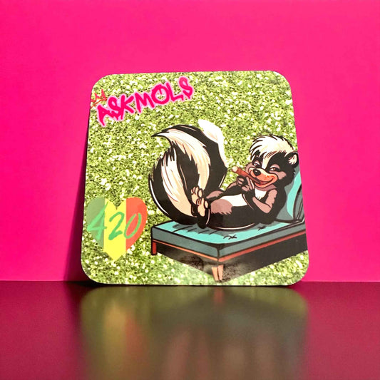 420 Skunk Mug & Coaster Set | Stoner Gift Bundle | Cannabis Pop Art by ASKMOLS