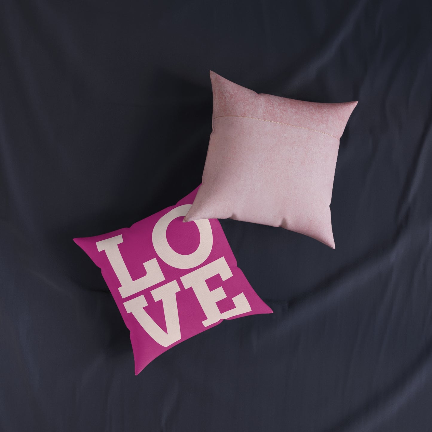 Love Square Pillow - Pink Back