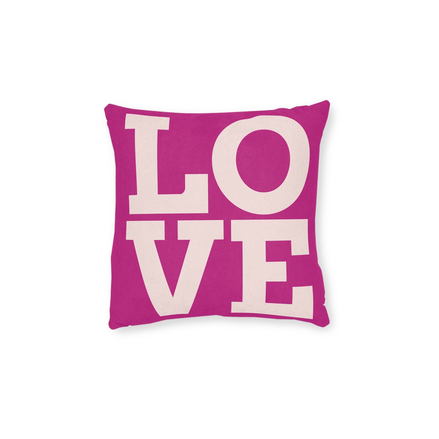 Love Square Pillow - Pink Back