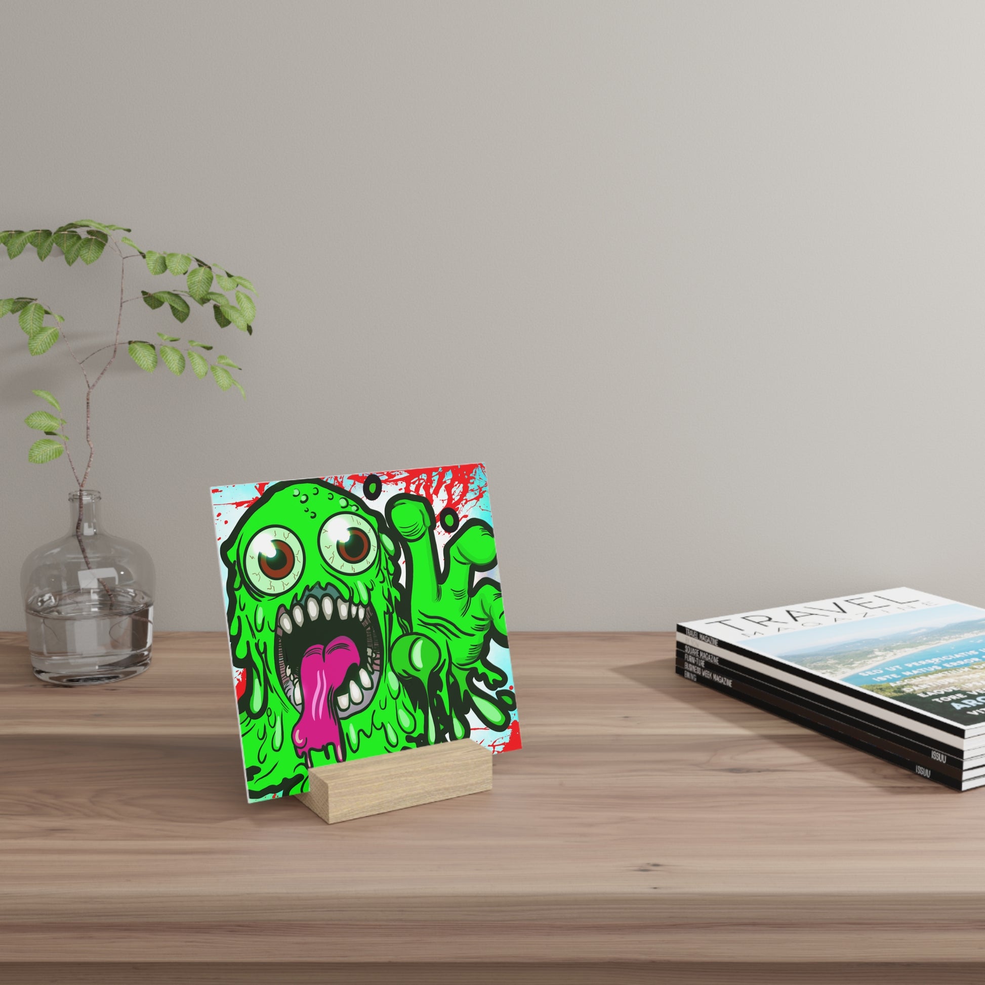 Slime Gallery Board with StandThis gallery stand and board combo is the perfect decorating &amp; exhibition means. Each print comes with a hand-crafted, wooden display stand that is made in the UHome DecorPrintifyASKMOLSSlime Gallery Board