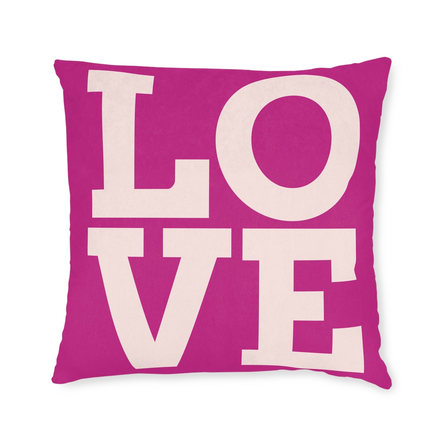 Love Square Pillow - Pink Back