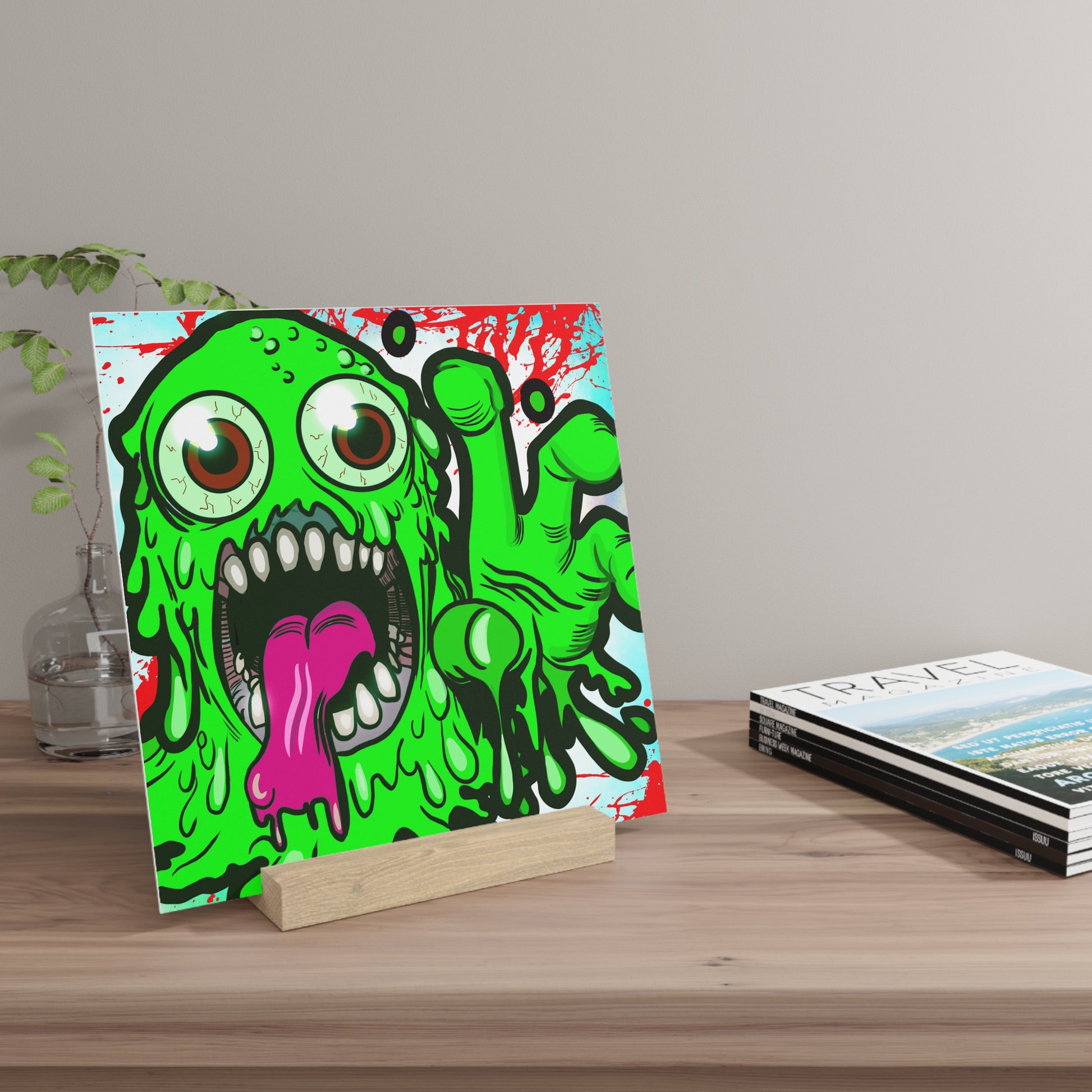 Slime Gallery Board with StandThis gallery stand and board combo is the perfect decorating &amp; exhibition means. Each print comes with a hand-crafted, wooden display stand that is made in the UHome DecorPrintifyASKMOLSSlime Gallery Board