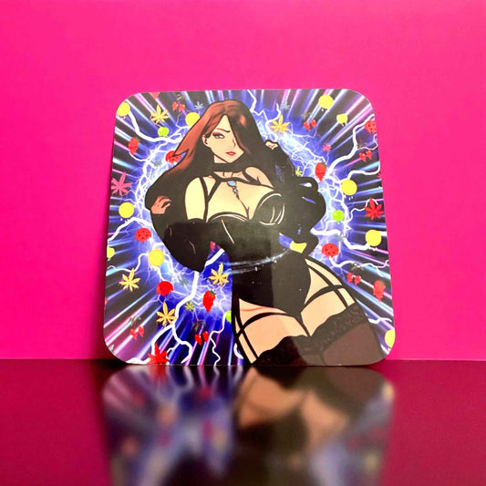Ganja Girl Black Lingerie Mug & Coaster Set | ASKMOLS Cannabis Art