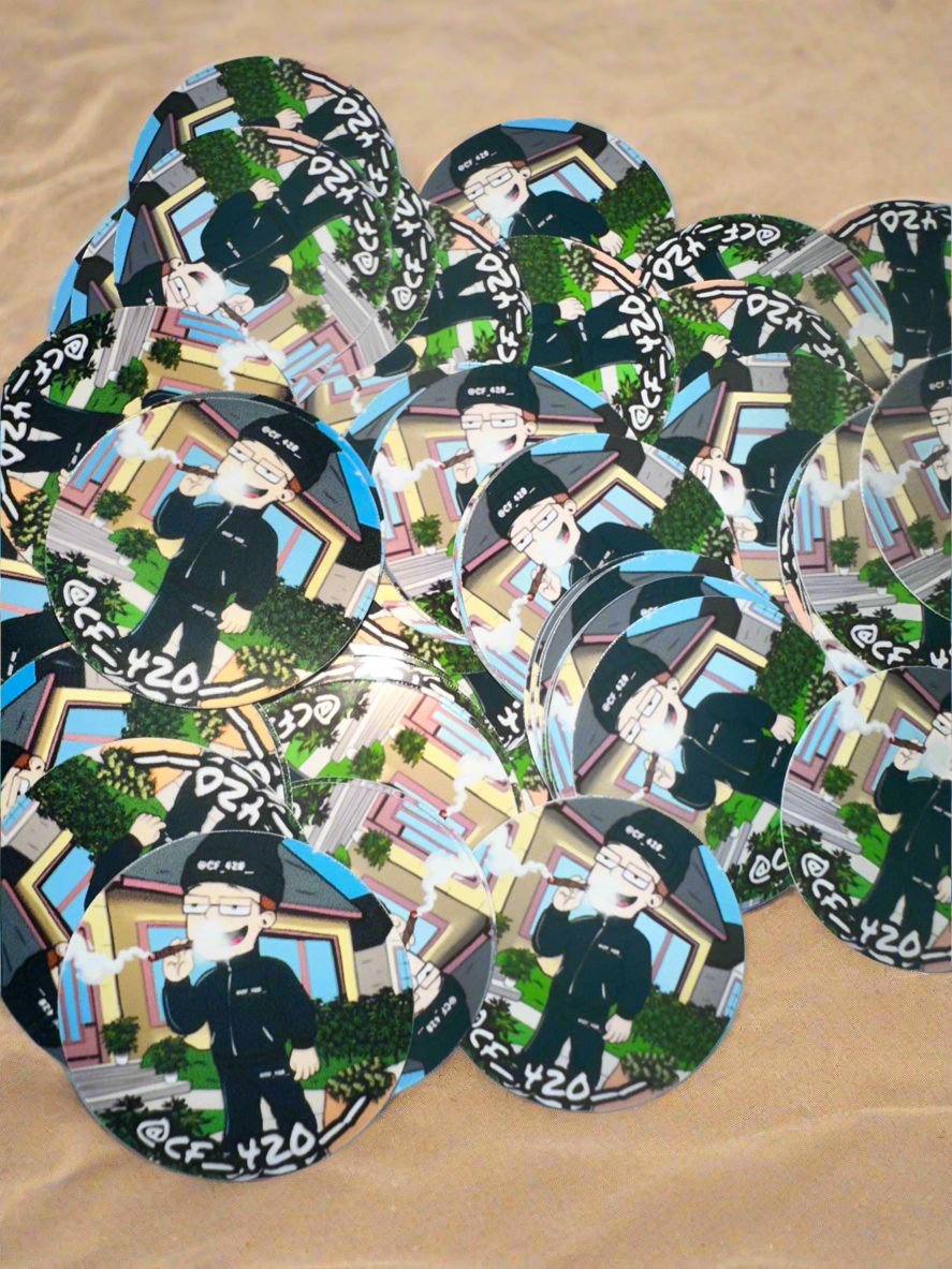 100 4cm glossy die cut stickers
